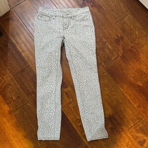 LOFT Beige and Cream Patterned Pants